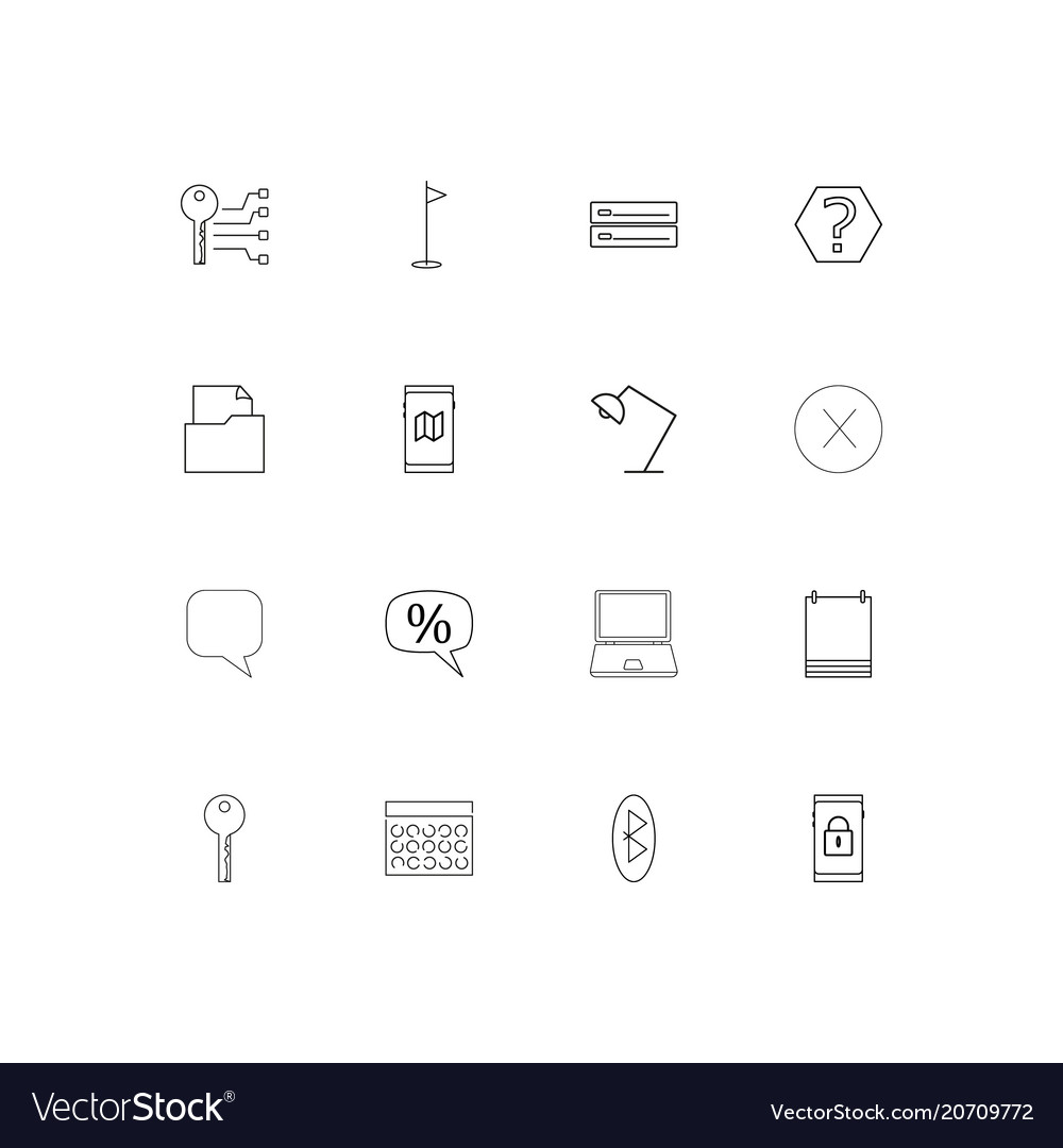 Internet technologies simple linear icons set