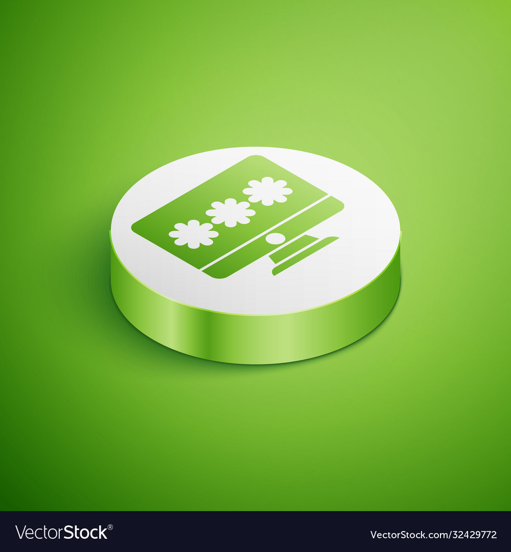 Isometric monitor with password notification icon vector image Isometric monitor with password notification icon