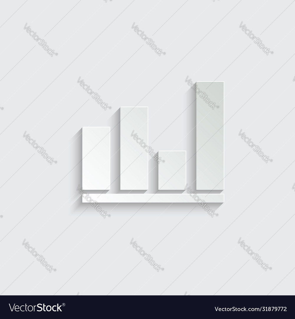 Paper graph icon chart symbol vector image Paper graph icon chart symbol