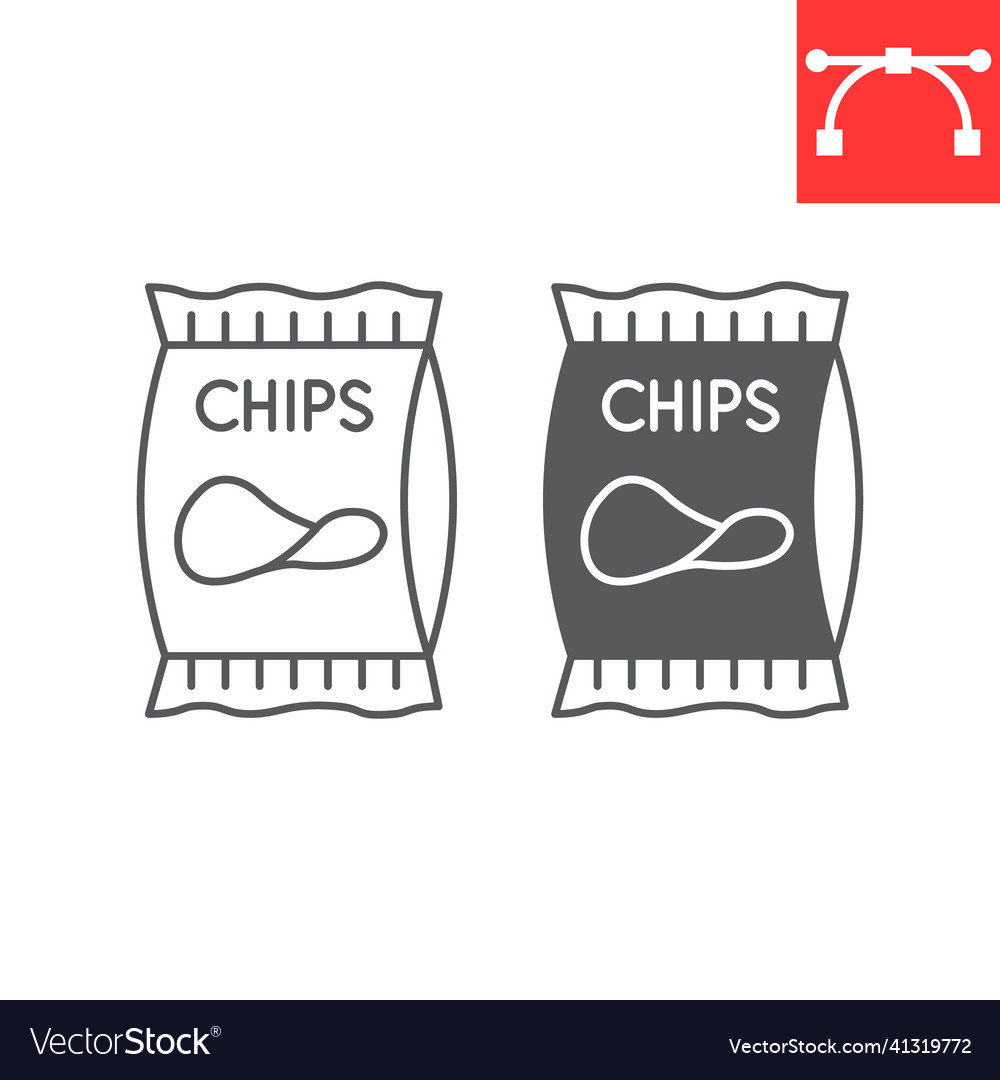 Potato chips line and glyph icon Royalty Free Vector Image