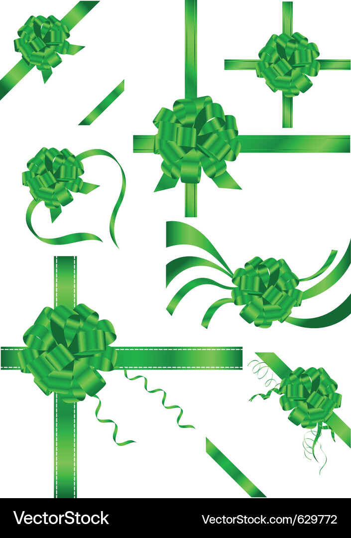 Ribbons with bow Royalty Free Vector Image - VectorStock