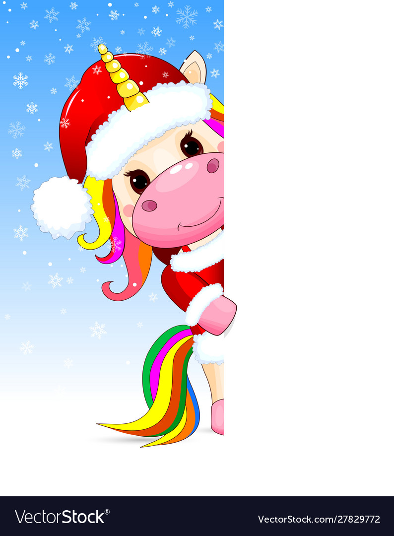 Unicorn greeting card vector image Unicorn greeting card