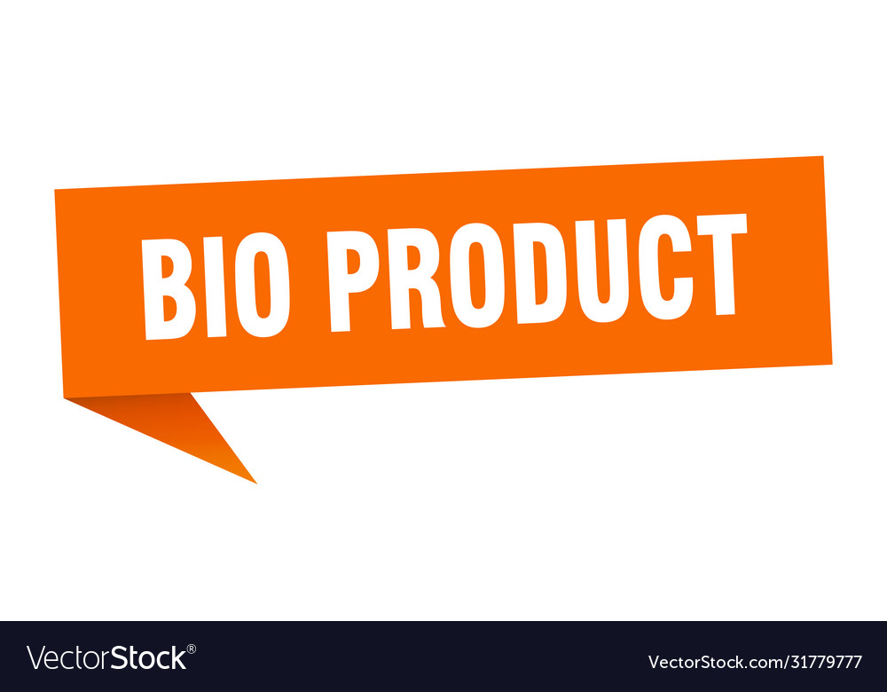 Bio product banner speech bubble