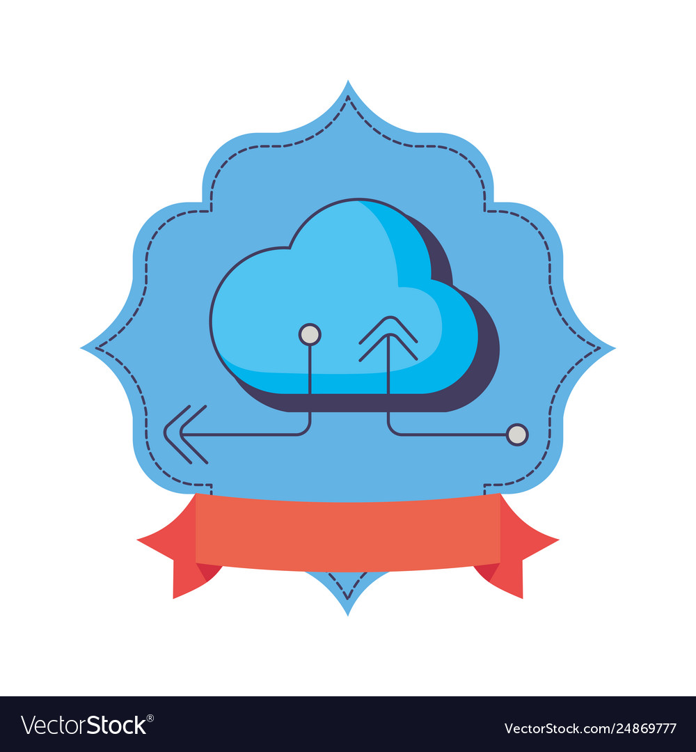Cloud computing storage download upload data Vector Image