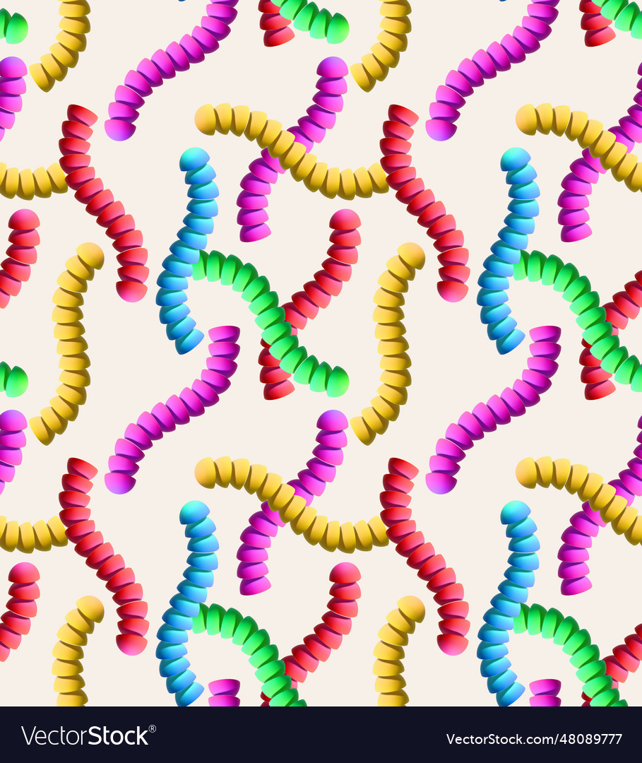 Colorful seamless pattern from 3d overlay elements