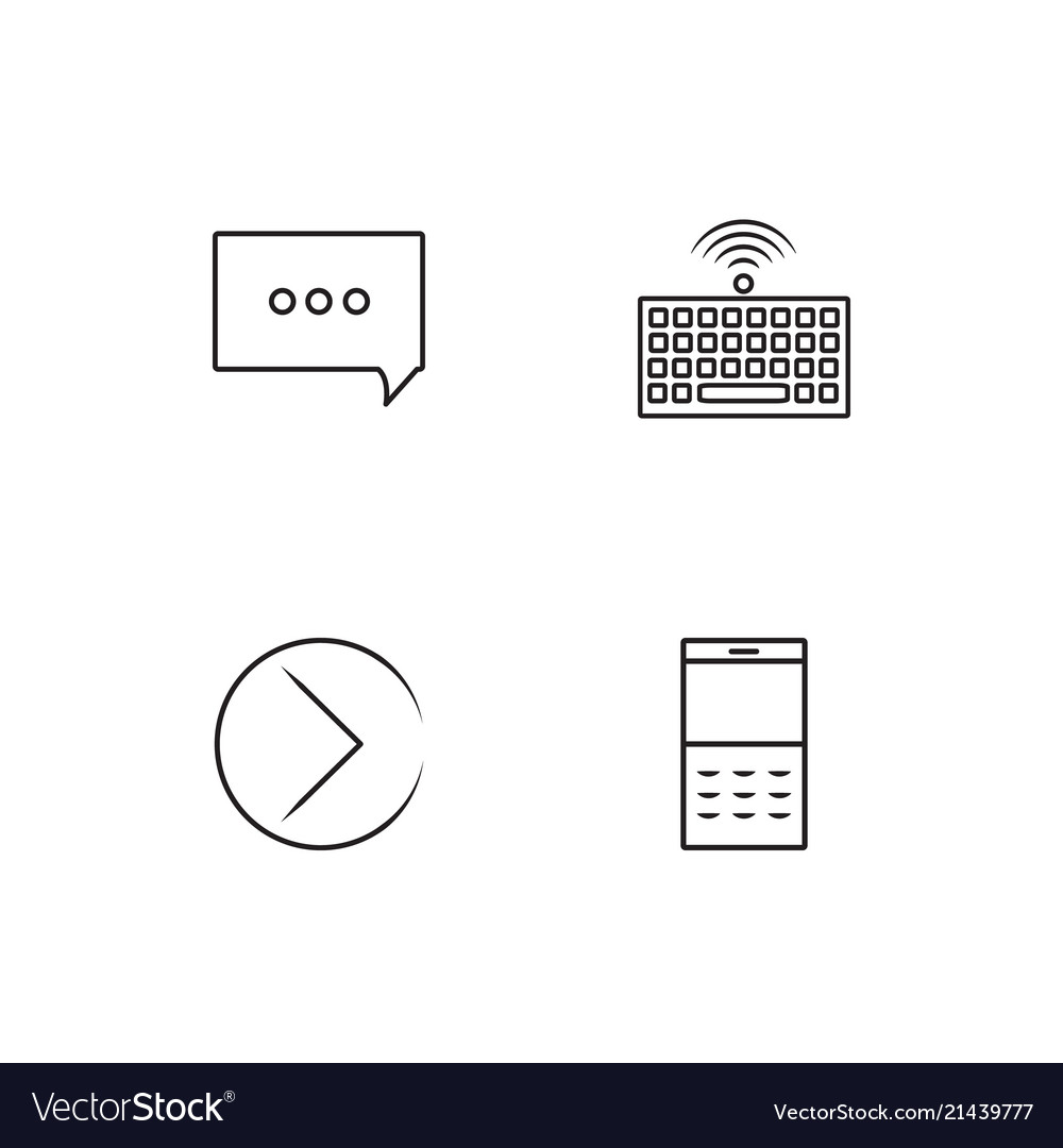 Communication linear icons set simple outline
