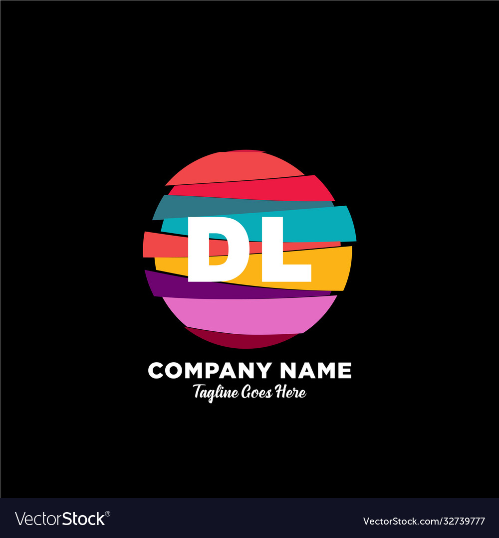 DL Initial Logo - Colorful Monogram