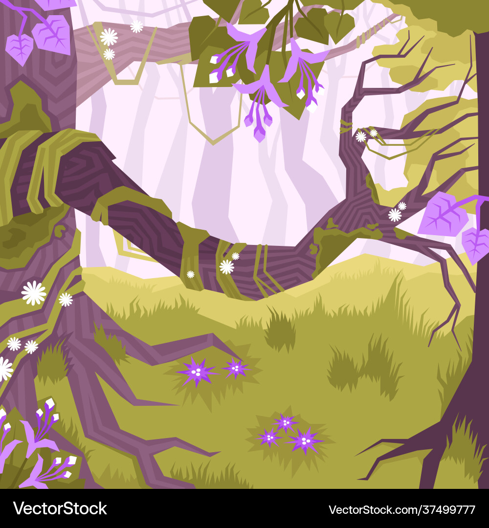 Flat landscape composition Royalty Free Vector Image