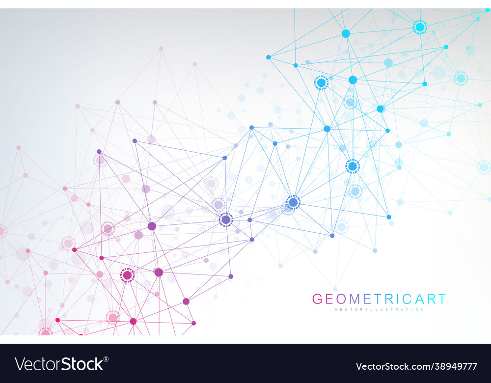 Geometric abstract background with connected line vector image Geometric abstract background with connected line