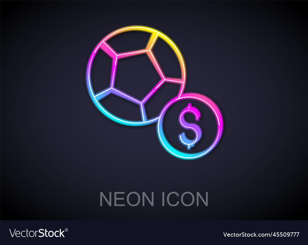 Glowing neon line soccer football ball icon