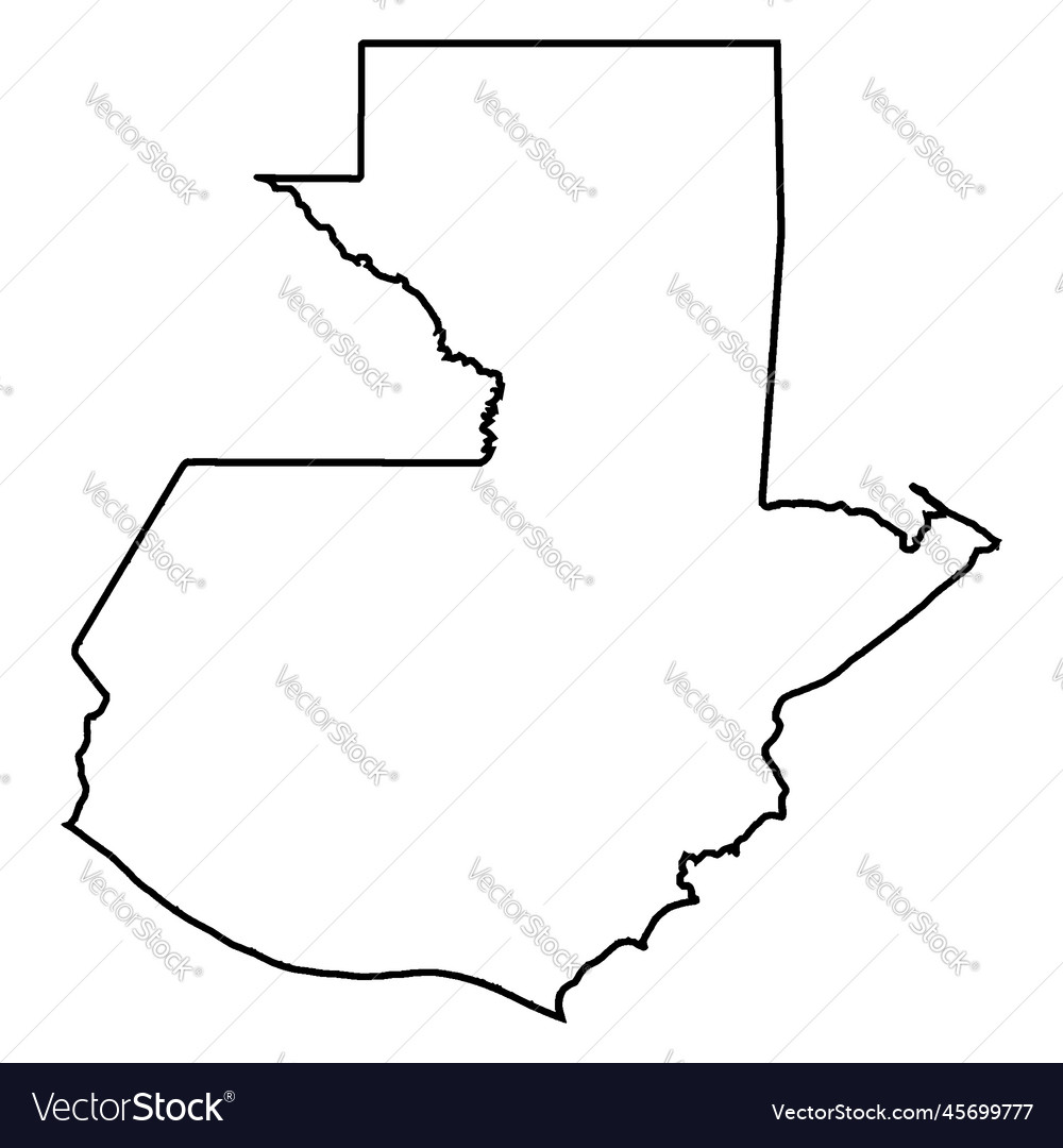 Guatemala map outline silhouette Royalty Free Vector Image