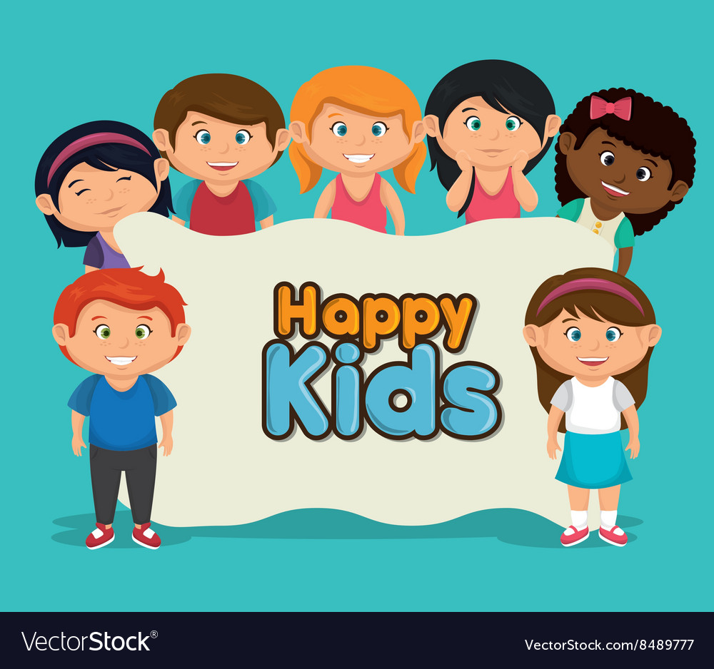 Happy little kids design Royalty Free Vector Image