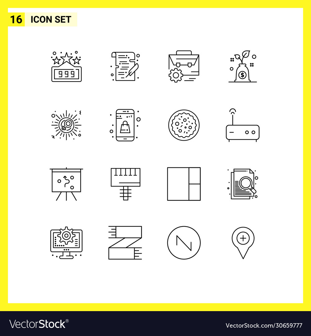 Modernes Set 16 Umrisse und Symbole