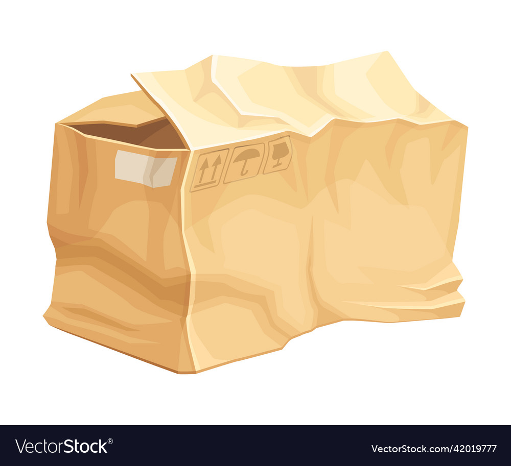 Open crumpled cardboard box with corrugated sides Vector Image Open crumpled cardboard box with corrugated sides
