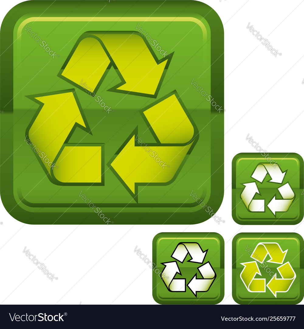 Recycle button in four different colors shiny