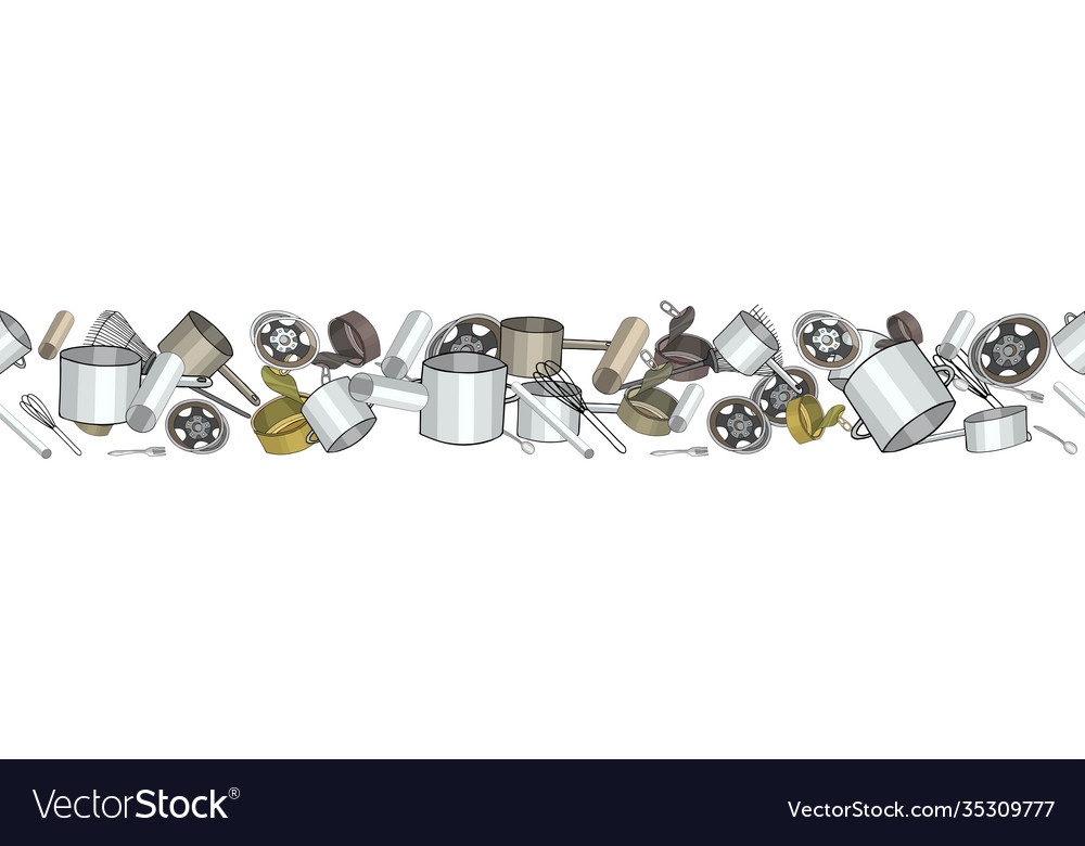 Seamless pattern with sorted metal garbage vector image Seamless pattern with sorted metal garbage