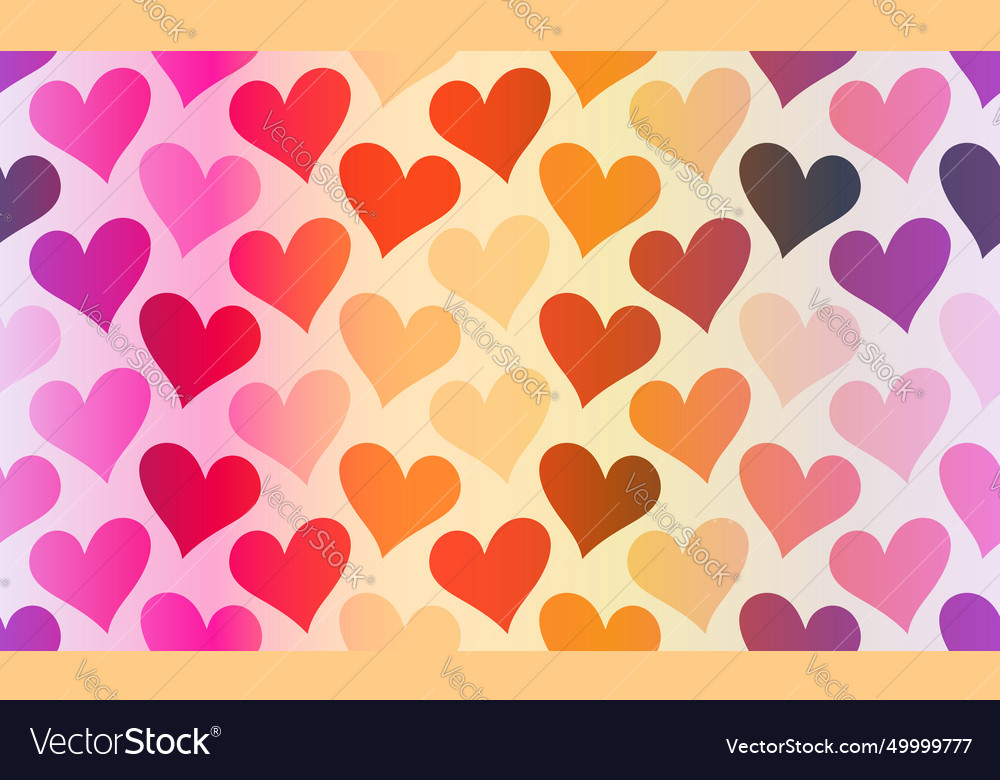 Seamless valentines pattern with rainbow hearts