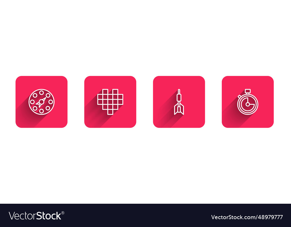 Set line twister game pixel hearts for dart arrow vector image Set line twister game pixel hearts for dart arrow