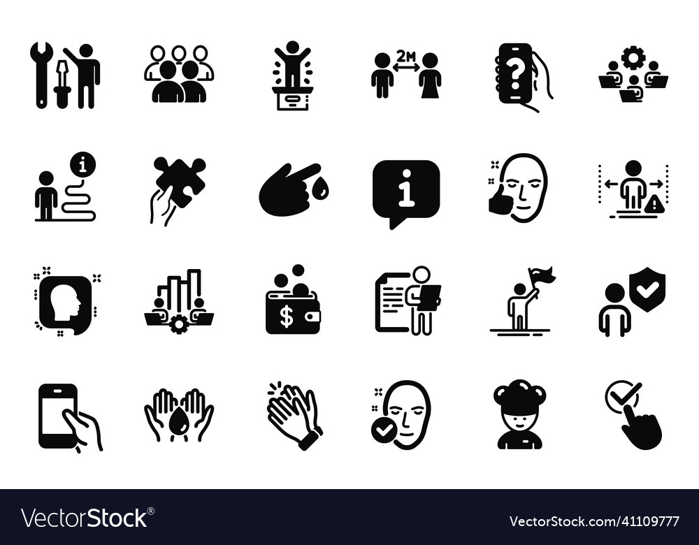 Set of people icons related to checkbox