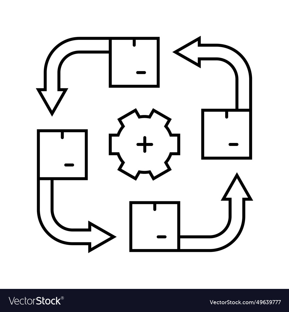 Stock rotation logistic manager line icon vector image Stock rotation logistic manager line icon