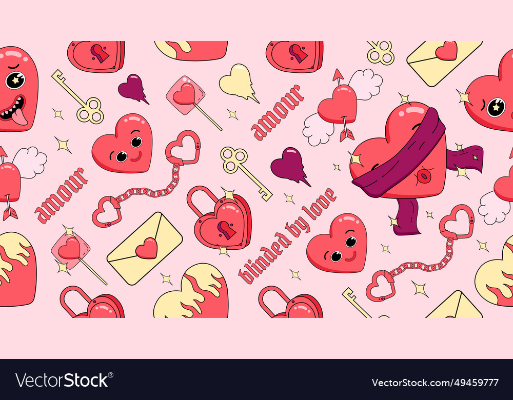 Valentines day seamless pattern with hearts