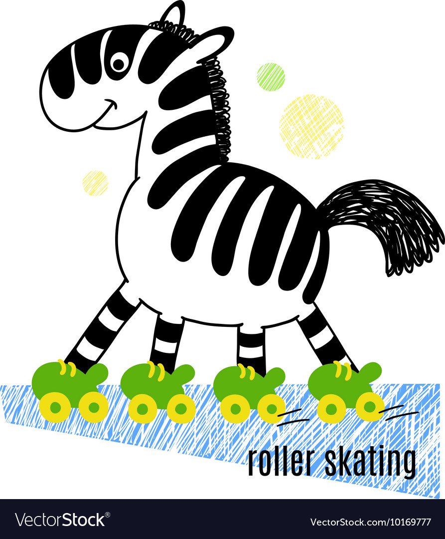 Zebra roller skating