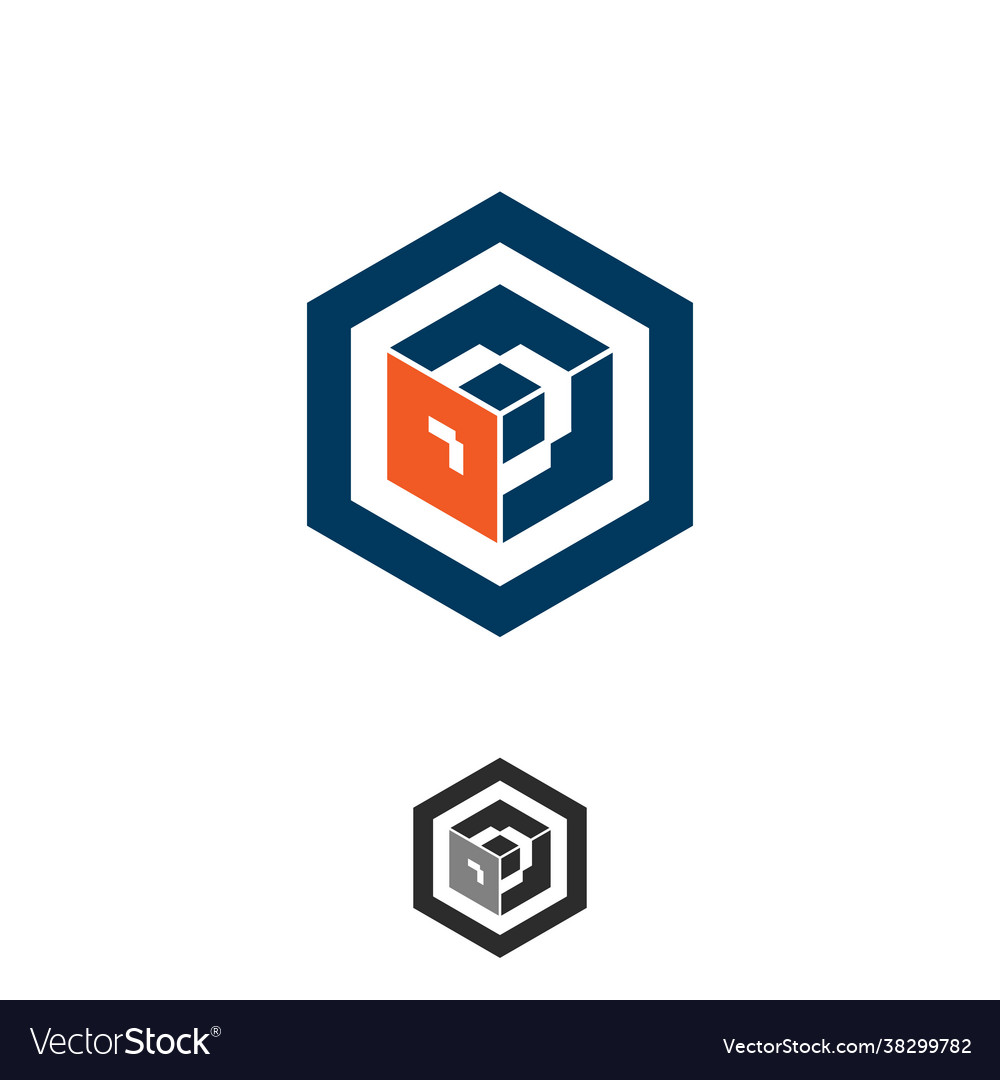 Abstract and simple hexagon tech design vector image Abstract and simple hexagon tech design