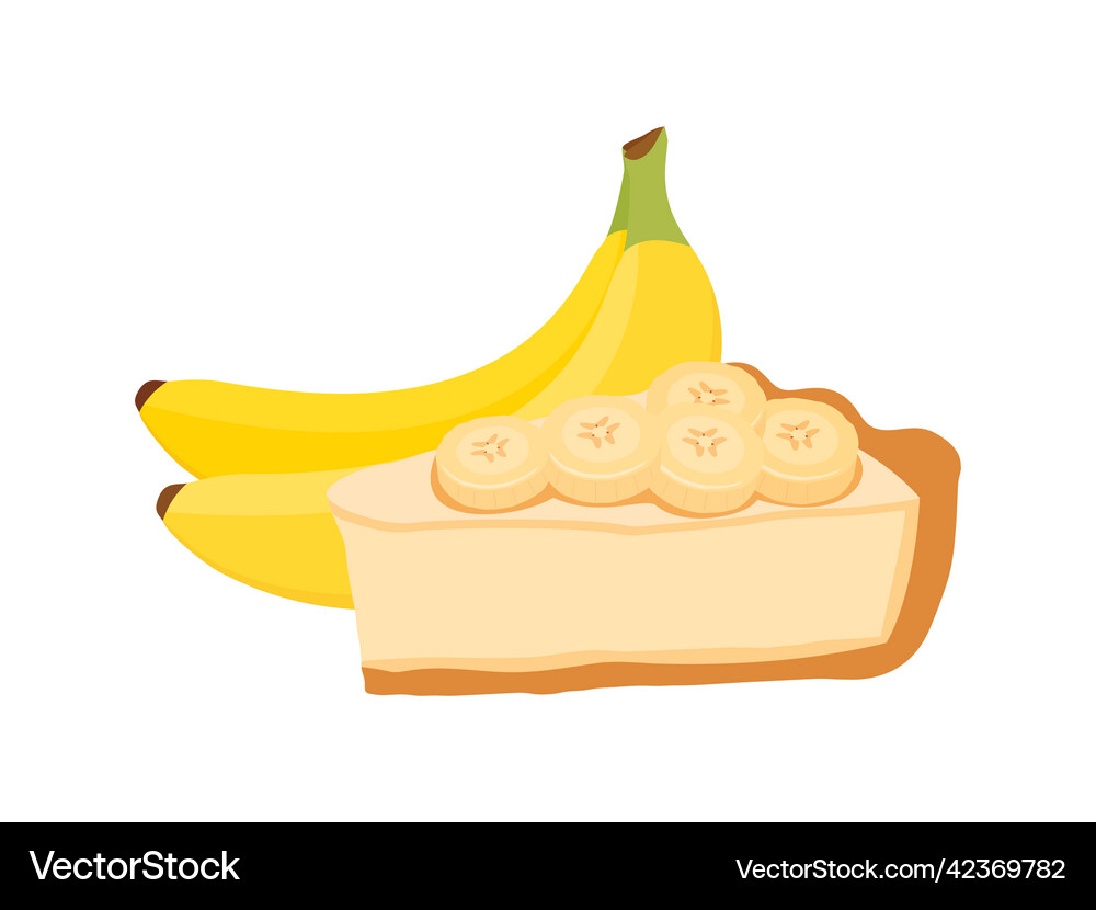 Banana cream pie icon Royalty Free Vector Image