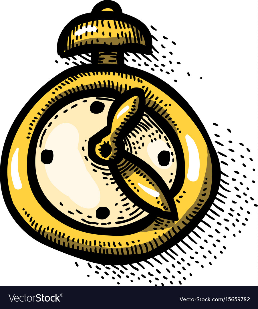 Cartoon image of clock icon time symbol