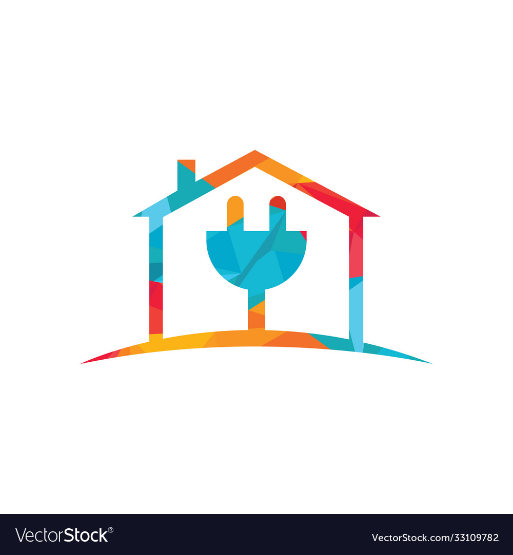 Elektrohaus mit Plug Home Reparatur Logo vector image Elektrohaus mit Plug Home Reparatur Logo