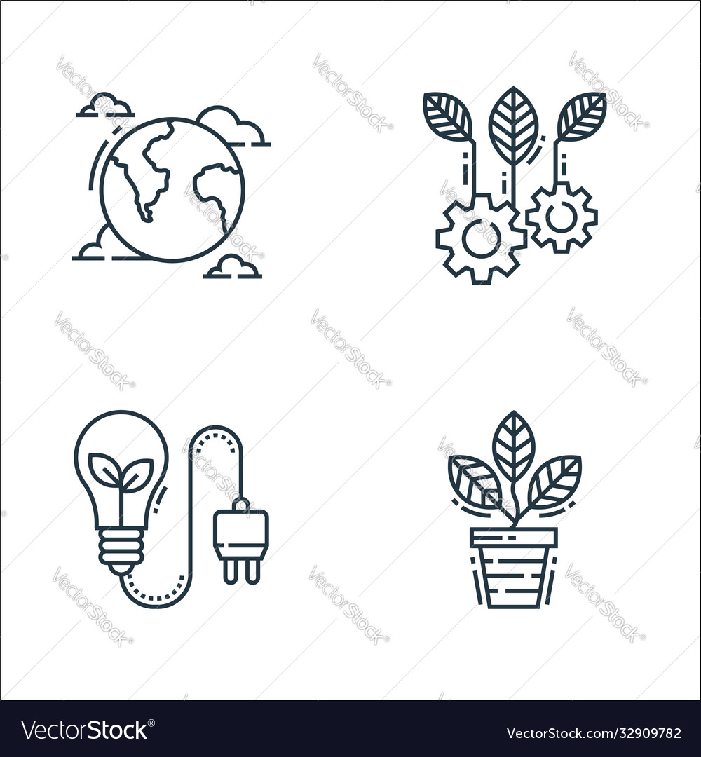 Environment and eco line icons linear set quality Vector Image Environment and eco line icons linear set quality