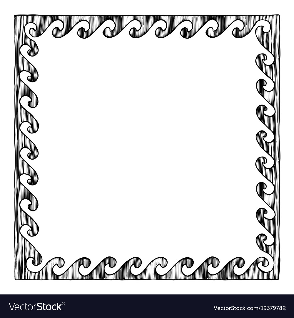 Greek Frame With Wave Royalty Free Vector Image Greek Frame With Wave Vector Image