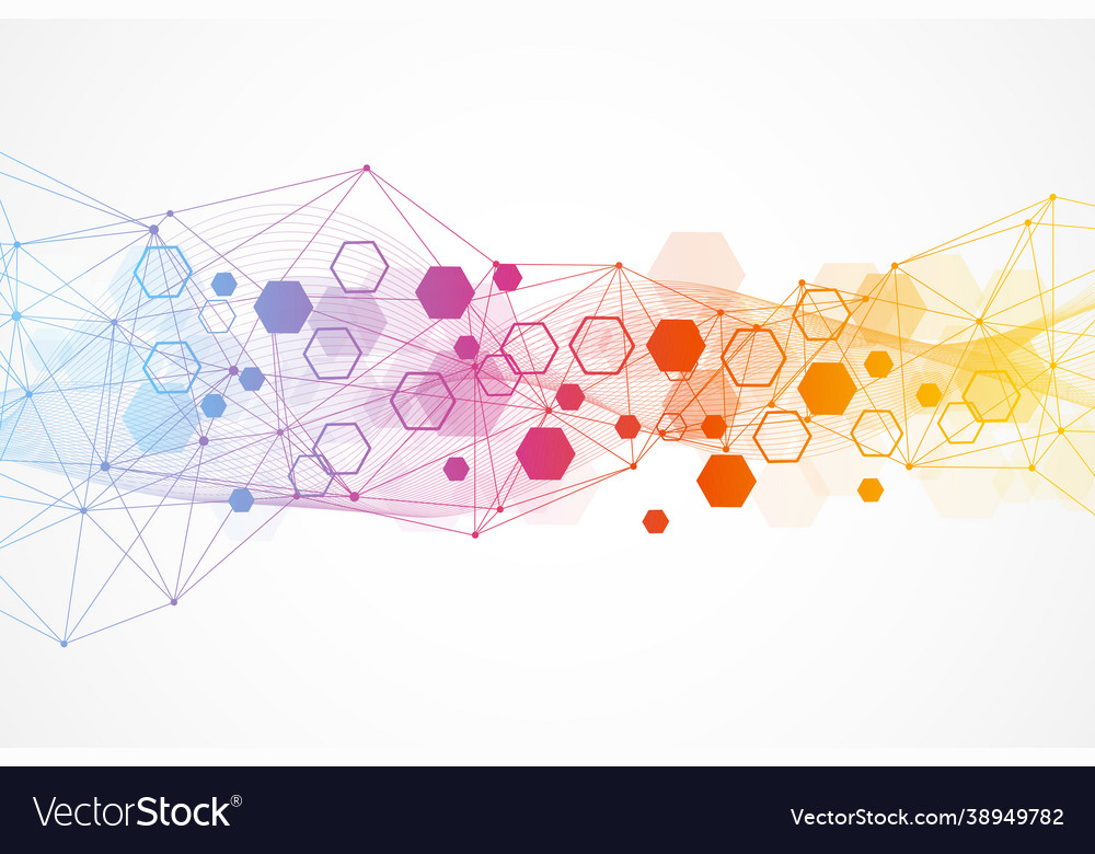 Hexagonal abstract background big data Vector Image Hexagonal abstract background big data