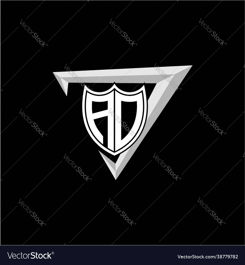 Initial letter a o shield shape with triangular Vector Image Initial letter a o shield shape with triangular