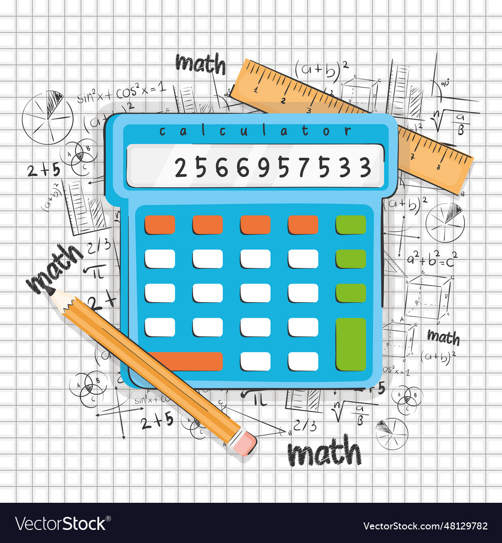 Isolated calculator with mathematical formulas