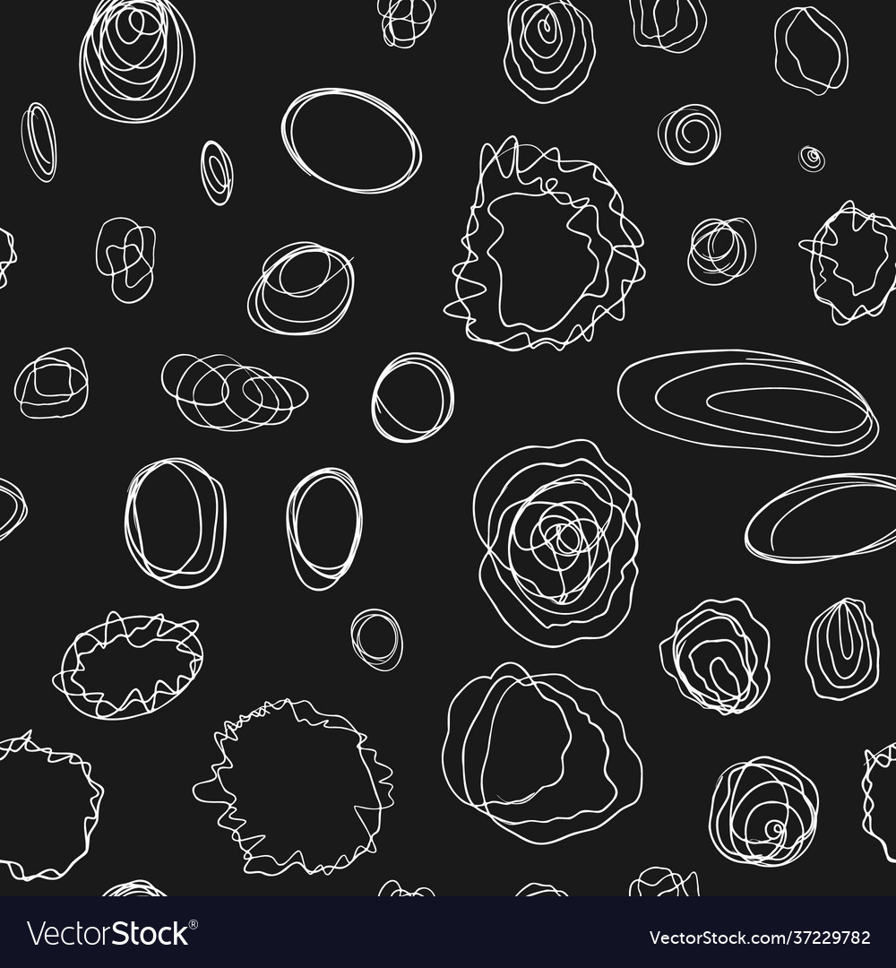 Minimalistic seamless pattern with circles hand