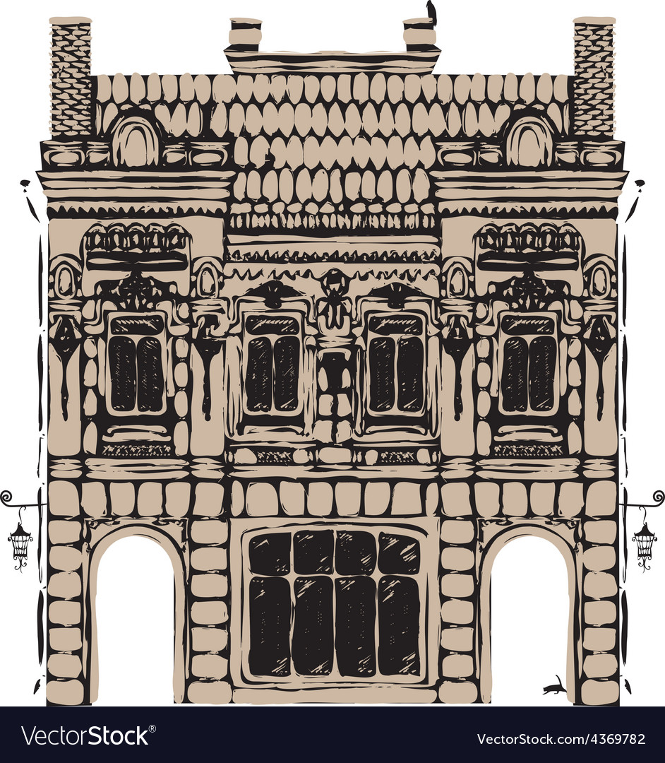 Old building Royalty Free Vector Image - VectorStock