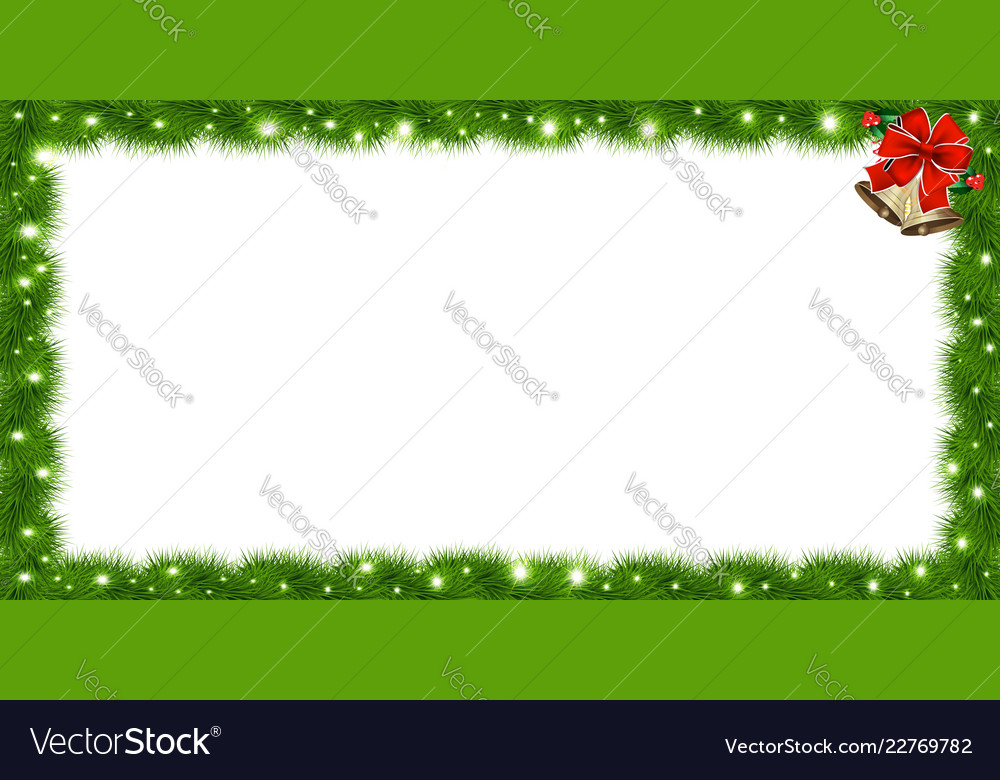 Realistic fir-tree sparkling rectangle border Vector Image Realistic fir-tree sparkling rectangle border