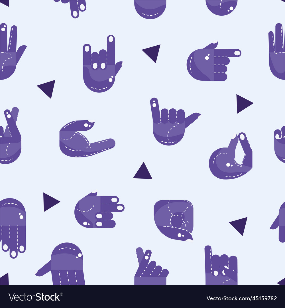 Seamless pattern background with different hand