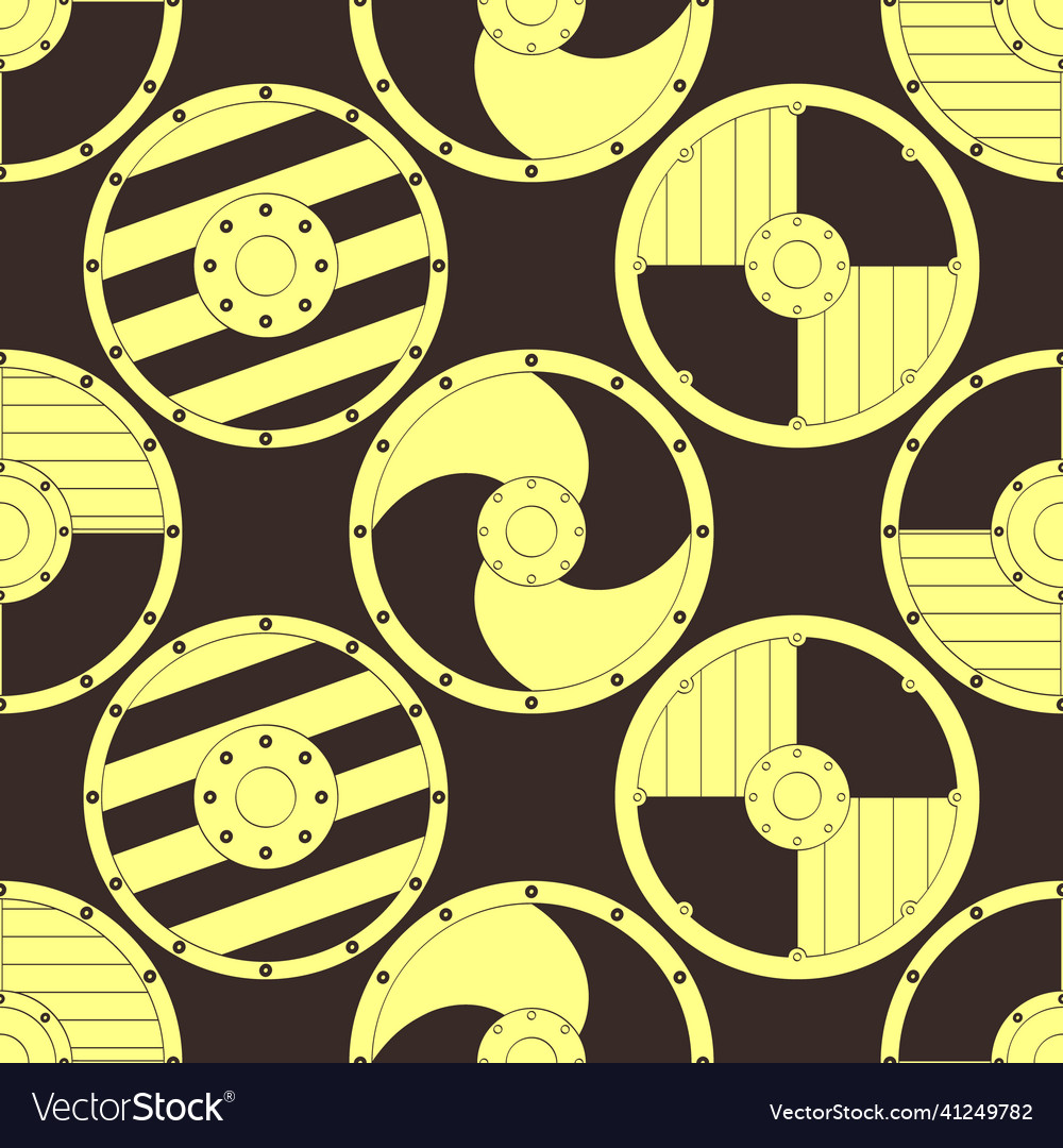 Seamless pattern with ancient shields