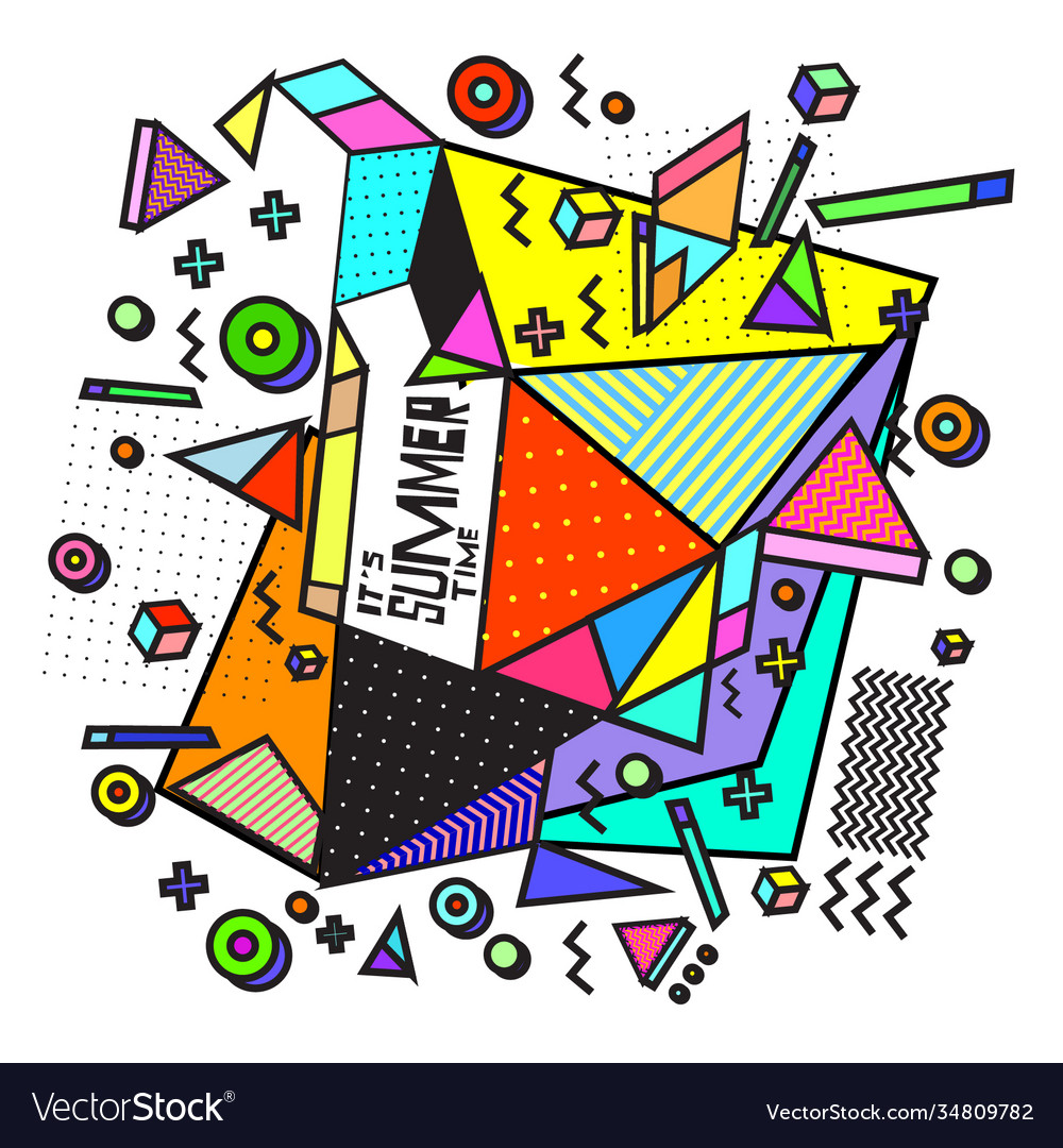 Triangle geometric forms for summer events vector image Triangle geometric forms for summer events