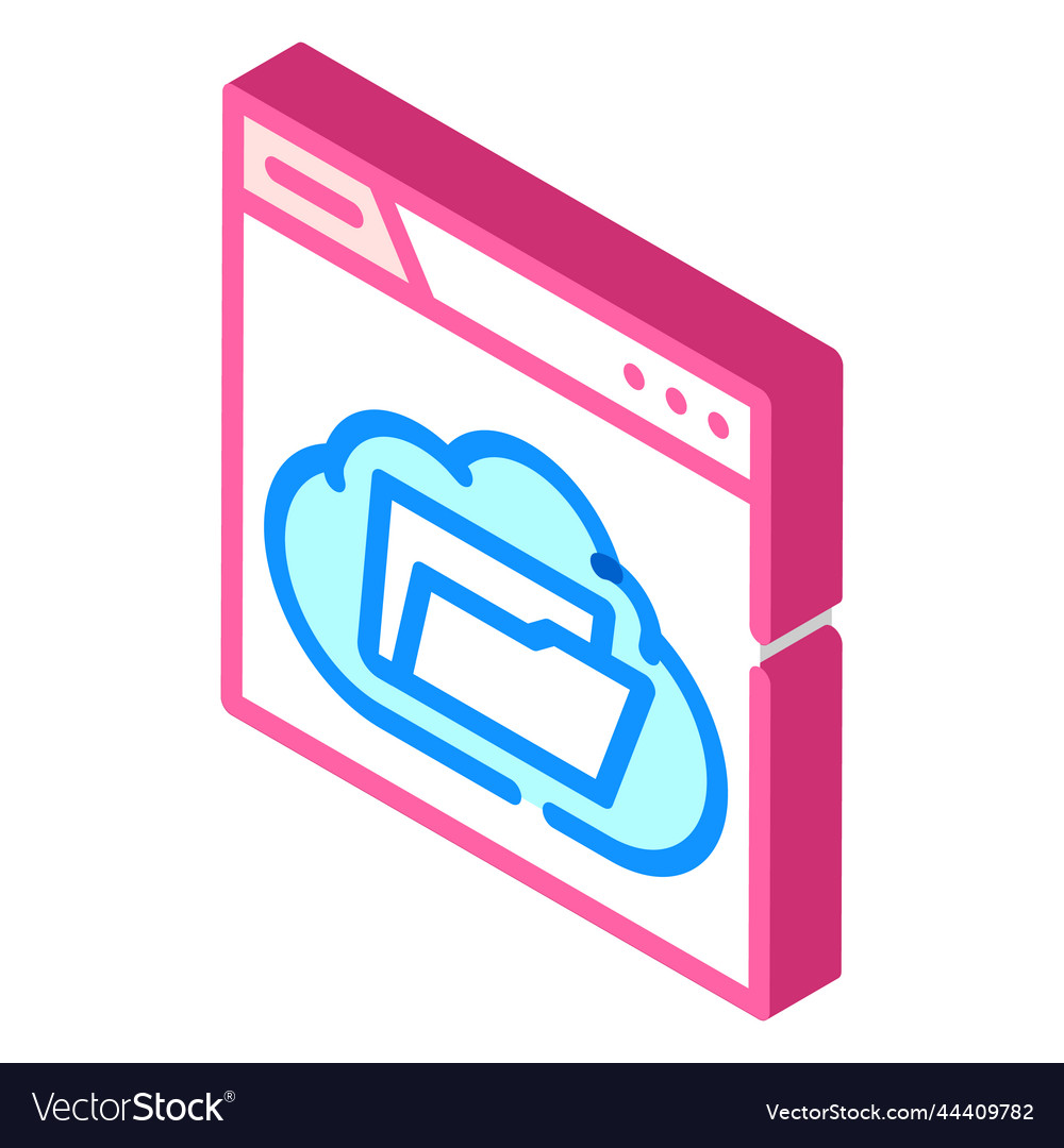 Web folder isometric icon vector image Web folder isometric icon