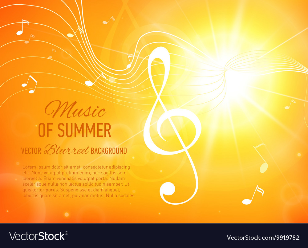 Yellow background with music notes and key