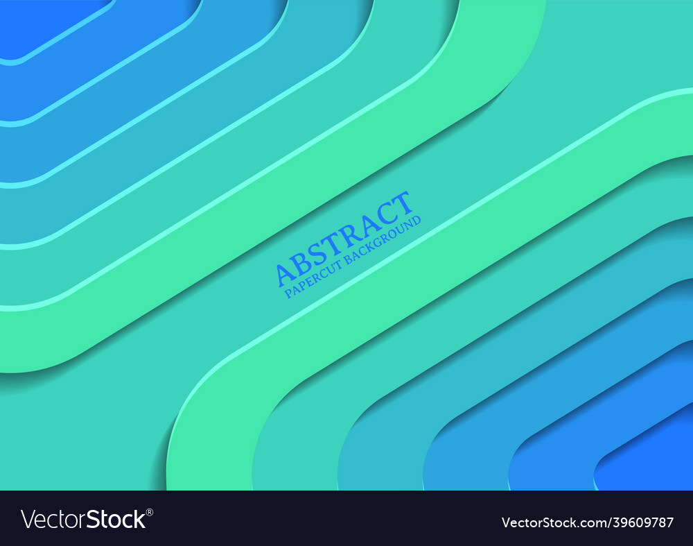 Abstract rectangle papercut design background vector image Abstract rectangle papercut design background