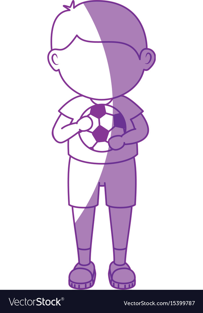 Boy with soccer ball cartoon