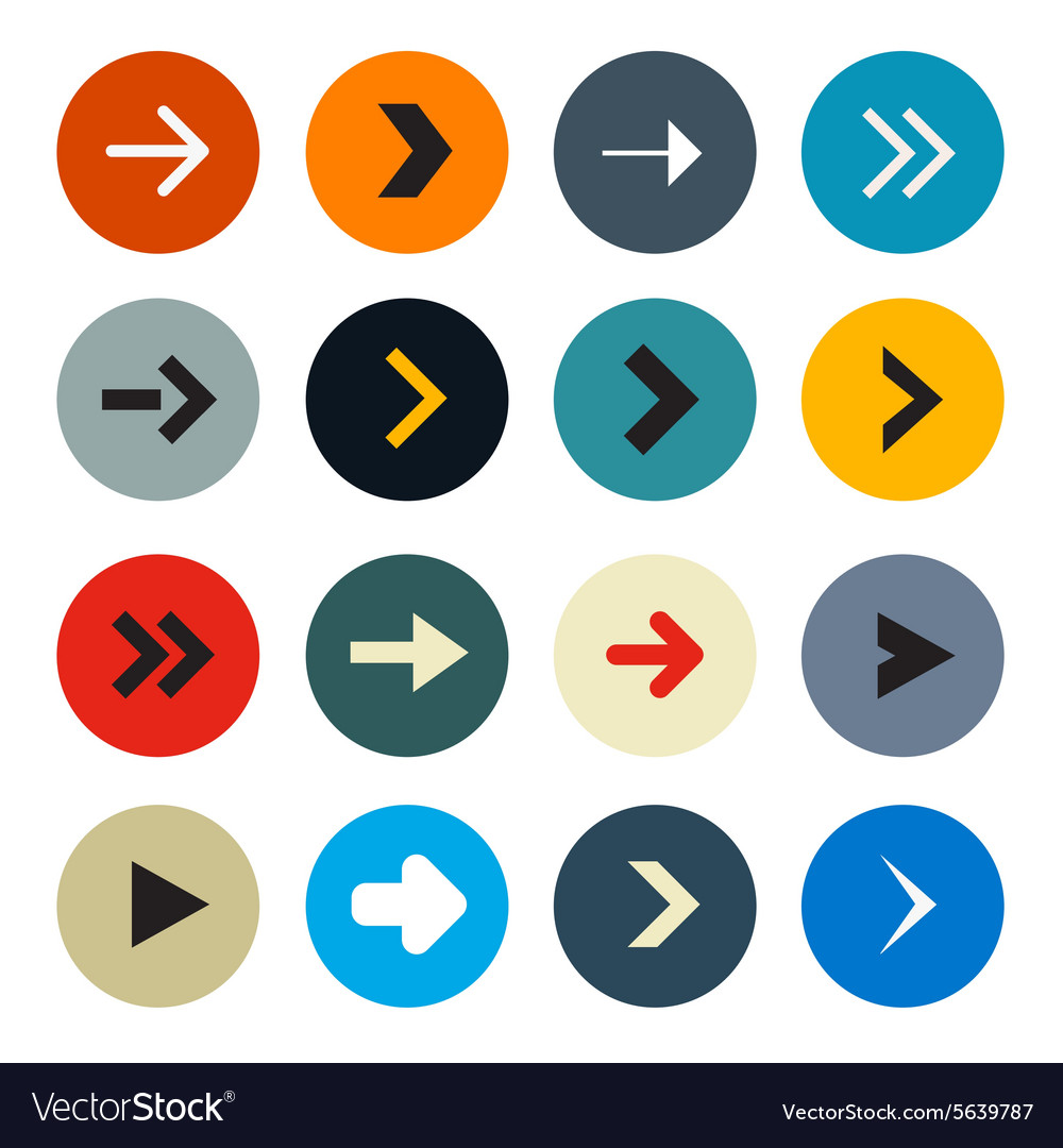 Colorful circle arrows set for application or web