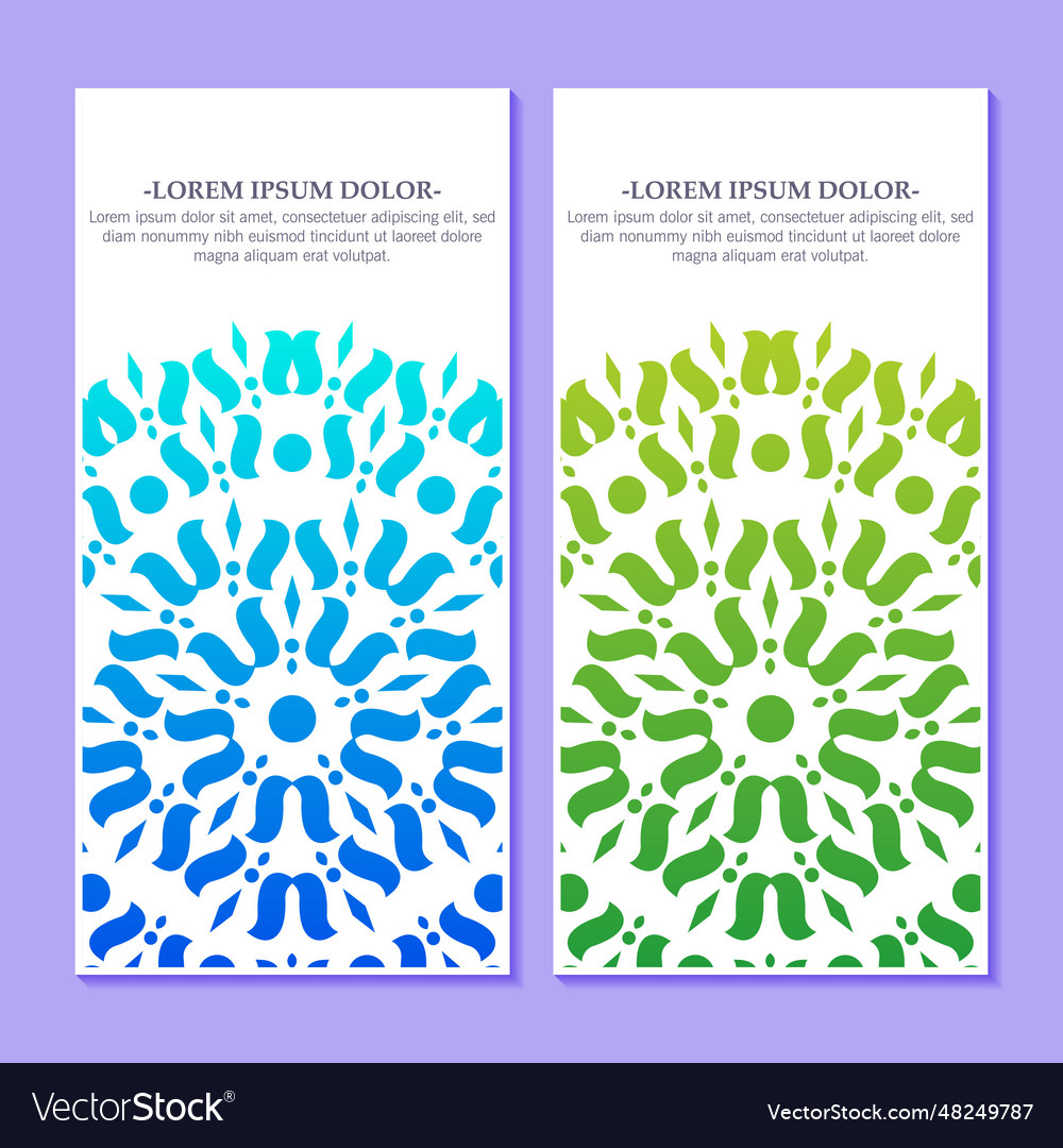 Colorful mandala decorative card design Royalty Free Vector