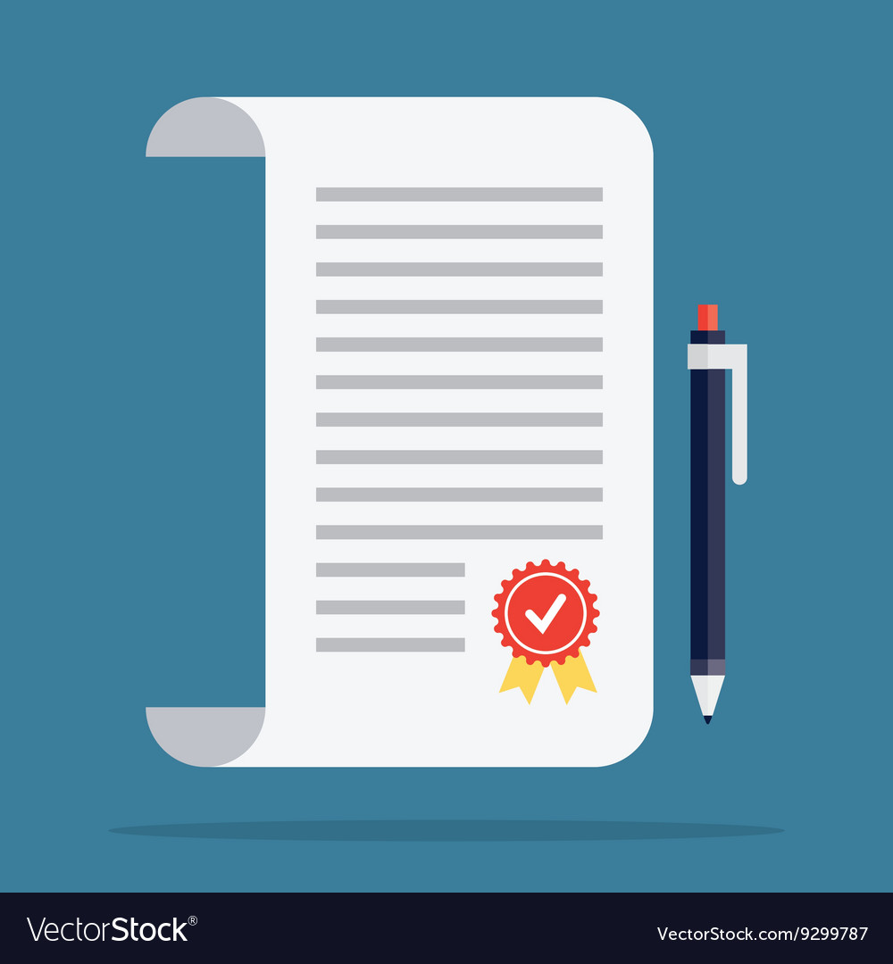 Contract icon in a flat style