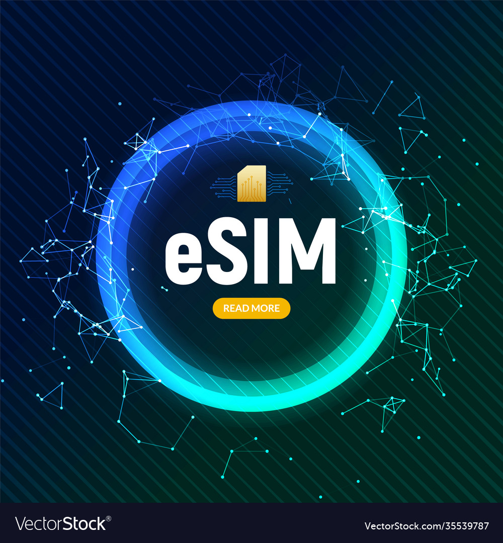 Esim chip card concept icon embedded sim