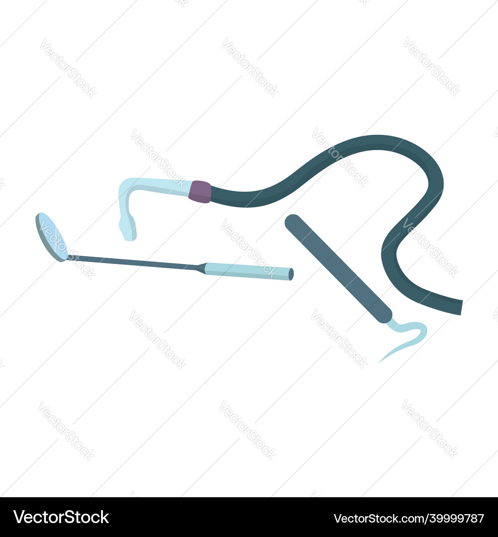 Flat dental instruments set design concept Vector Image